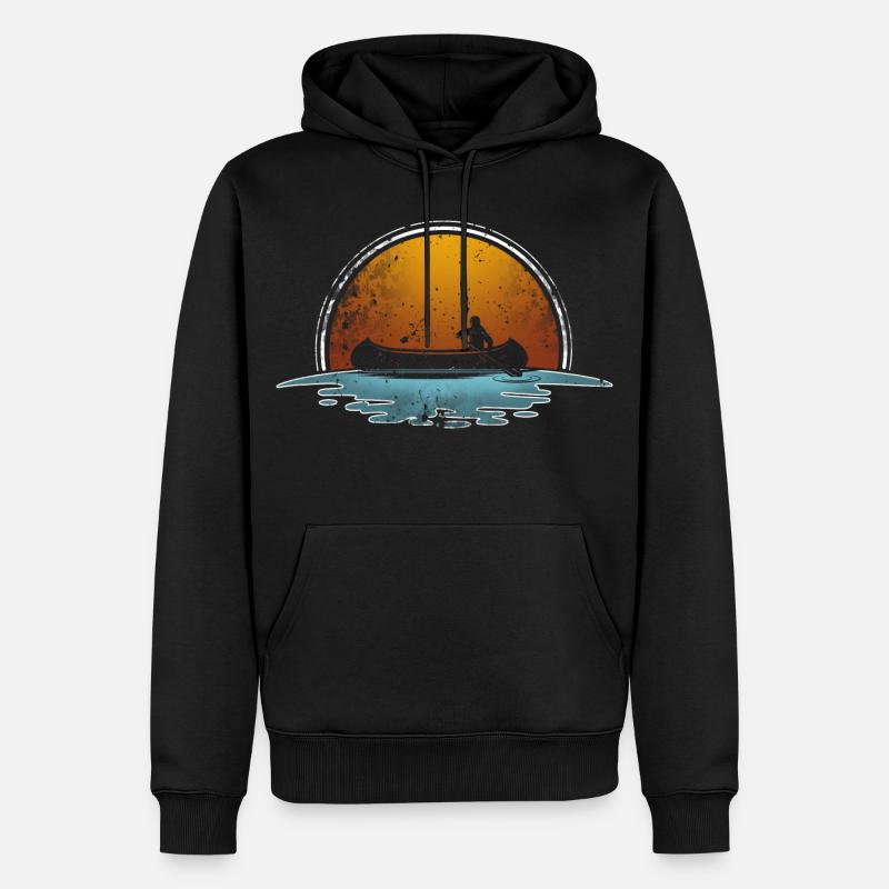 Canoë Canoë Canoë - Sweat à capuche Premium bio Homme - noir
