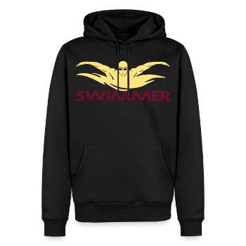 Swimmer - Men’s Premium Organic Hoodie - black - Front - Nico (187cm)