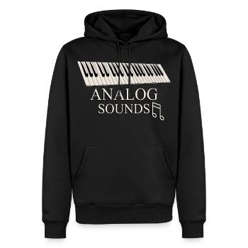 Pianiste - Sweat à capuche Premium bio Homme - noir - Devant - Nico (187cm)