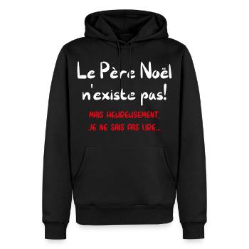Le père noël n'existe pas - Sweat à capuche Premium bio Homme - noir - Devant - Nico (187cm)