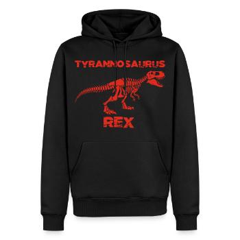 Rotes Tyrannosaurus-Skelett - Männer Premium Bio Hoodie - Schwarz - Vorne - Nico (187cm)
