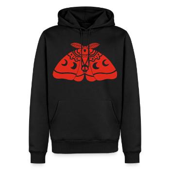 Papillon de nuit rouge - Sweat à capuche Premium bio Homme - noir - Devant - Nico (187cm)
