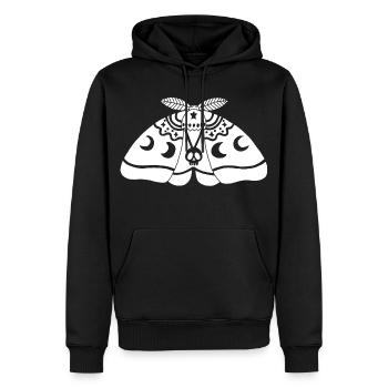 Papillon de nuit blanc - Sweat à capuche Premium bio Homme - noir - Devant - Nico (187cm)