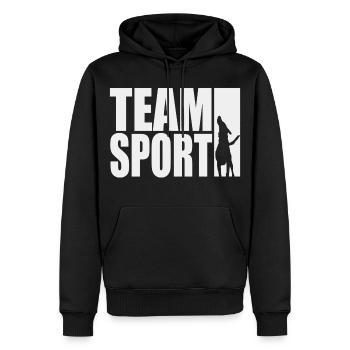 TeamSport Motif Dog Sport IGP Chemise - Sweat à capuche Premium bio Homme - noir - Devant - Nico (187cm)