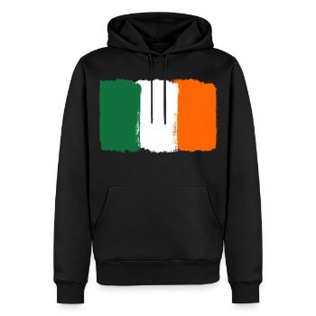 Irland Flagge used look - Männer Premium Bio Hoodie - Schwarz - Vorne - Nico (187cm)