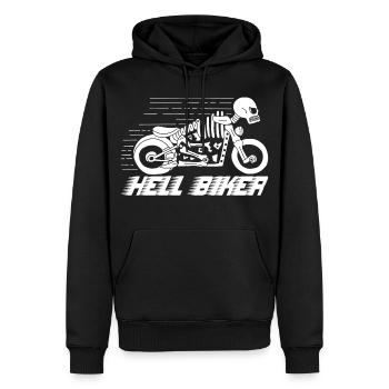 Motorrad Skelett weiß - Männer Premium Bio Hoodie - Schwarz - Vorne - Nico (187cm)