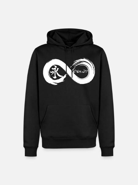 Symbole infini et éternité en japonais (blanc) - Sweat à capuche Premium bio Homme - noir