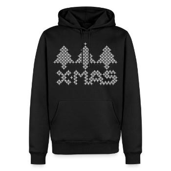 Arbre de Noël Icône graphique de Noël - Sweat à capuche Premium bio Homme - noir - Devant - Nico (187cm)