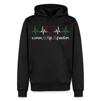 Women Life Freedom Heartbeat Women's Rights Iran - Men’s Premium Organic Hoodie - black - Front - Nico (187cm)