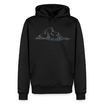 Skellig Michael | Irland Insel Lineart - Männer Premium Bio Hoodie - Schwarz - Vorne - Nico (187cm)