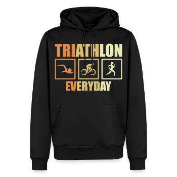 Fahrrad Triathlon Routine - Männer Premium Bio Hoodie - Schwarz - Vorne - Nico (187cm)