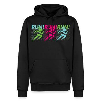 Joggen, Lauftraining, Sportler - Männer Premium Bio Hoodie - Schwarz - Vorne - Nico (187cm)