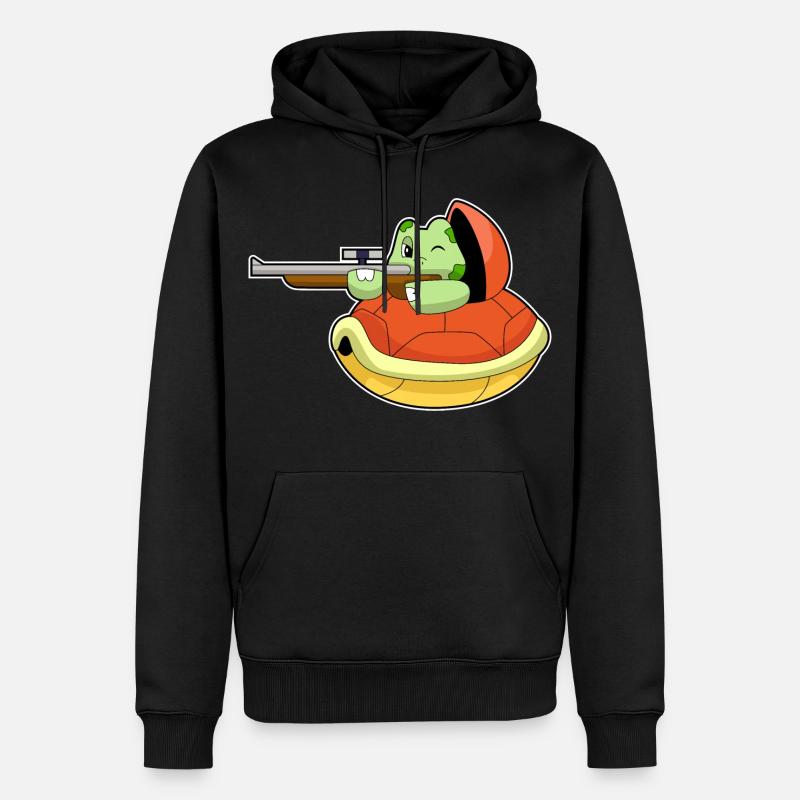 Fusil de sniper Turtle - Sweat à capuche Premium bio Homme - noir