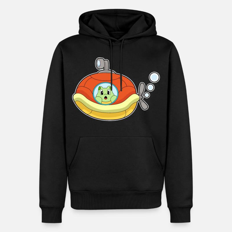Schildkröte U-Boot - Männer Premium Bio Hoodie - Schwarz