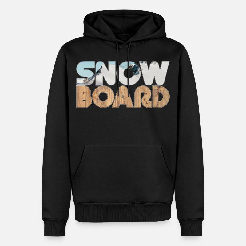 Neige et planche - Sweat à capuche Premium bio Homme - noir