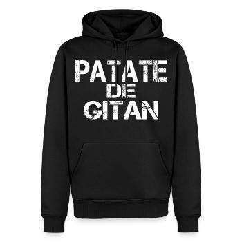 Patate de GITAN - Sweat à capuche Premium bio Homme - noir - Devant - Nico (187cm)