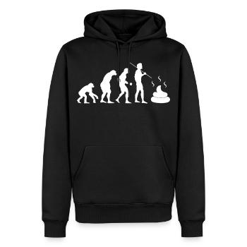 Darmevolution - Männer Premium Bio Hoodie - Schwarz - Vorne - Nico (187cm)