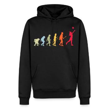 Volleyball Evolution - Männer Premium Bio Hoodie - Schwarz - Vorne - Nico (187cm)