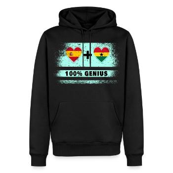 Flagge von Spanien und Ghana 100% genial - Männer Premium Bio Hoodie - Schwarz - Vorne - Nico (187cm)