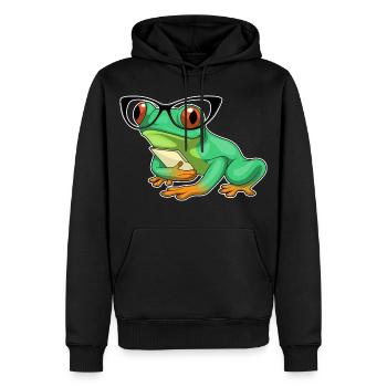 Frosch Sekretärin Brille Büro - Männer Premium Bio Hoodie - Schwarz - Vorne - Nico (187cm)