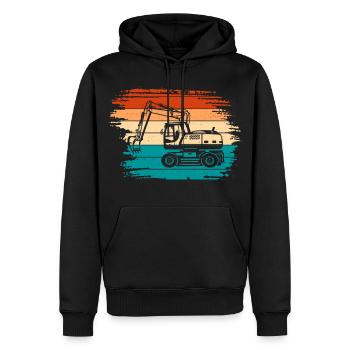 Excavatrice - Sweat à capuche Premium bio Homme - noir - Devant - Nico (187cm)