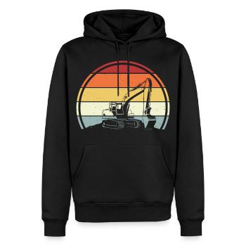 Bagger - Männer Premium Bio Hoodie - Schwarz - Vorne - Nico (187cm)
