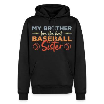 Soeur du joueur de baseball - Sweat à capuche Premium bio Homme - noir - Devant - Nico (187cm)