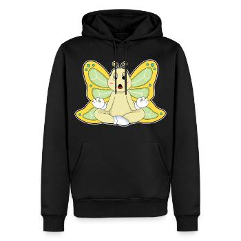 Schmetterling Yoga Fitness Meditation - Männer Premium Bio Hoodie - Schwarz - Vorne - Nico (187cm)