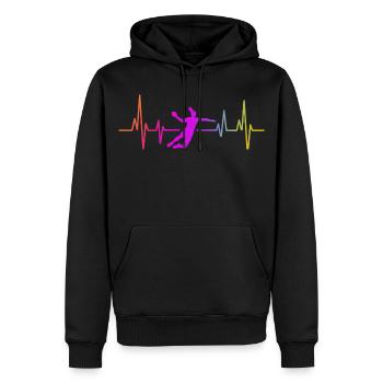Handball Handball Joueur de handball féminin - Sweat à capuche Premium bio Homme - noir - Devant - Nico (187cm)
