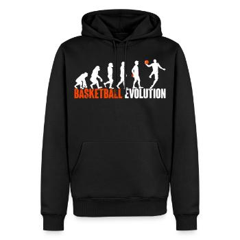 Basketball Basketballer Evolution - Männer Premium Bio Hoodie - Schwarz - Vorne - Nico (187cm)