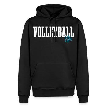 Volleyball - Männer Premium Bio Hoodie - Schwarz - Vorne - Nico (187cm)