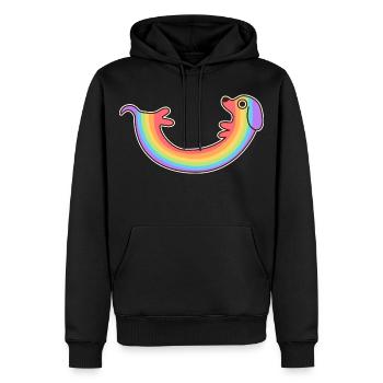Chien arc-en-ciel. Chien de couleur. Chien arc-en-ciel * - Sweat à capuche Premium bio Homme - noir - Devant - Nico (187cm)