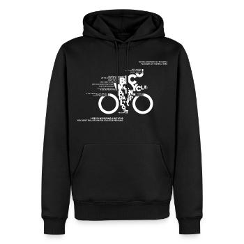 Bicycle - Fahrrad, Typo, Sprüche und Zitate, Bikes - Männer Premium Bio Hoodie - Schwarz - Vorne - Nico (187cm)