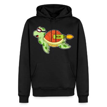 Fusée de tortue - Sweat à capuche Premium bio Homme - noir - Devant - Nico (187cm)