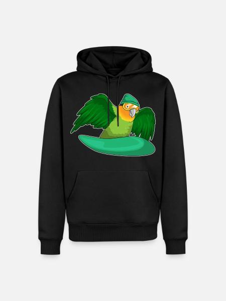 Parrot Snowboarder Snowboard - Men’s Premium Organic Hoodie - black