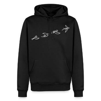 Der Flug des weißen Vogels - Männer Premium Bio Hoodie - Schwarz - Vorne - Nico (187cm)
