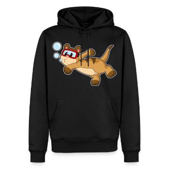 Erdmännchen Taucher Schwimmbrille Tauchen - Männer Premium Bio Hoodie - Schwarz - Vorne - Nico (187cm)