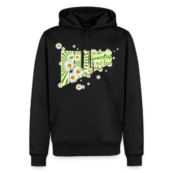 Fleurs, marguerites, marguerites, nature, jardin - Sweat à capuche Premium bio Homme - noir - Devant - Nico (187cm)