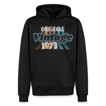 Original Vintage 1973 Surprise Party Bday - Sweat à capuche Premium bio Homme - noir - Devant - Nico (187cm)