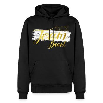 Team Braut JGA Gold Cocktail Design - Männer Premium Bio Hoodie - Schwarz - Vorne - Nico (187cm)