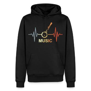 Music Heart palpitations - Men’s Premium Organic Hoodie - black - Front - Nico (187cm)