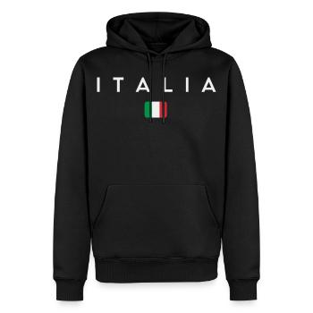 Drapeau de l’Italie, fierté italienne - Sweat à capuche Premium bio Homme - noir - Devant - Nico (187cm)