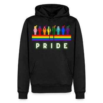 Pride Regenbogen LGBTQ Vielfalt Design - Männer Premium Bio Hoodie - Schwarz - Vorne - Nico (187cm)