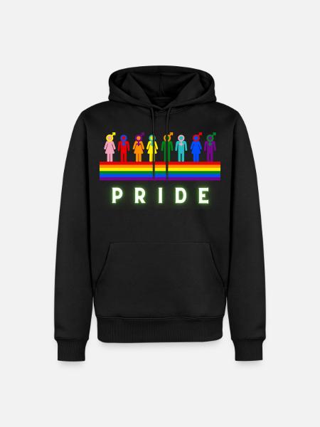 Pride Rainbow LGBTQ Diversity Design - Men’s Premium Organic Hoodie - black