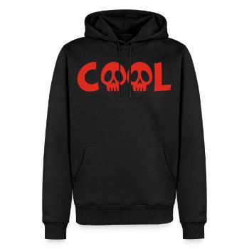 Totenkopf und cool (rot) - Männer Premium Bio Hoodie - Schwarz - Vorne - Nico (187cm)