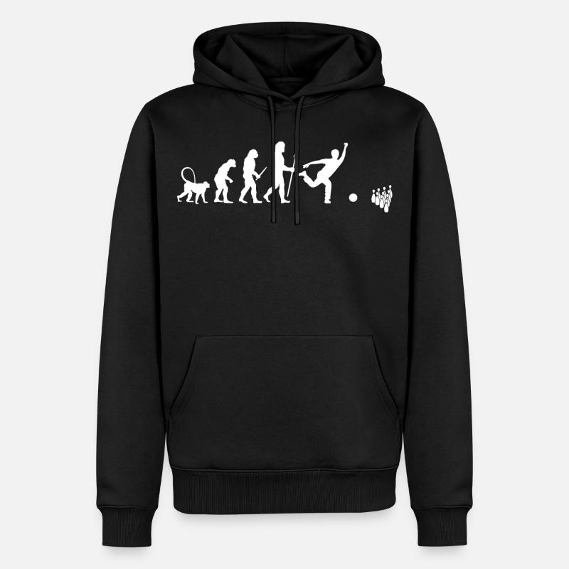 Évolution du bowling - Sweat à capuche Premium bio Homme - noir