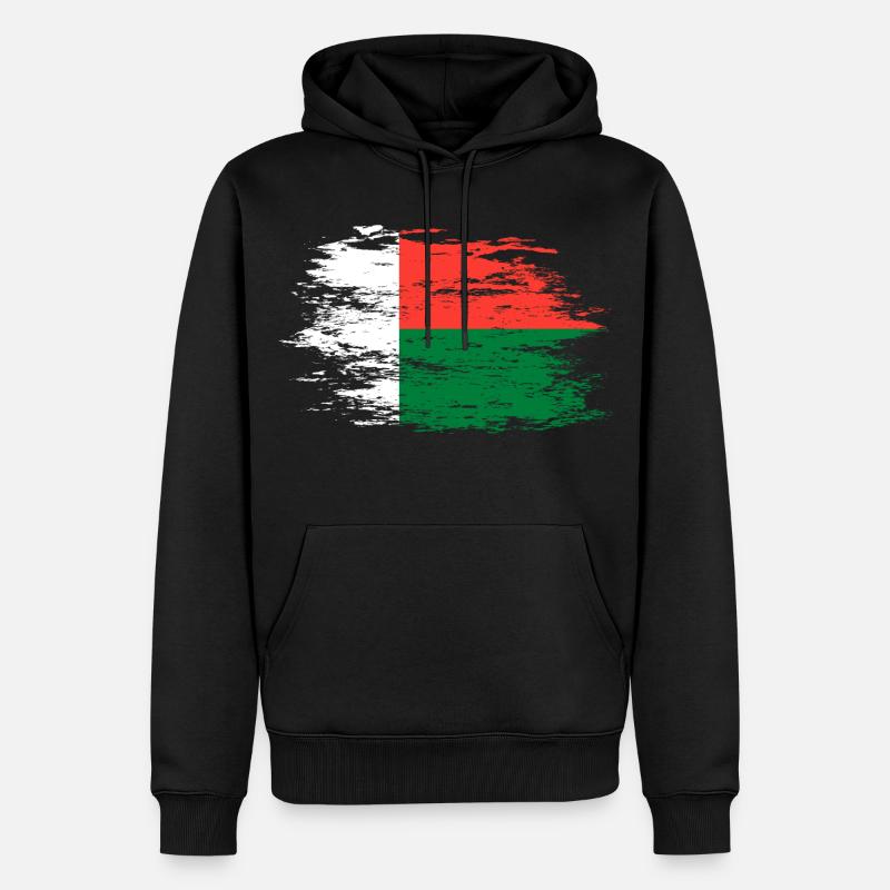 Drapeau de Madagascar utilisé - Sweat à capuche Premium bio Homme - noir