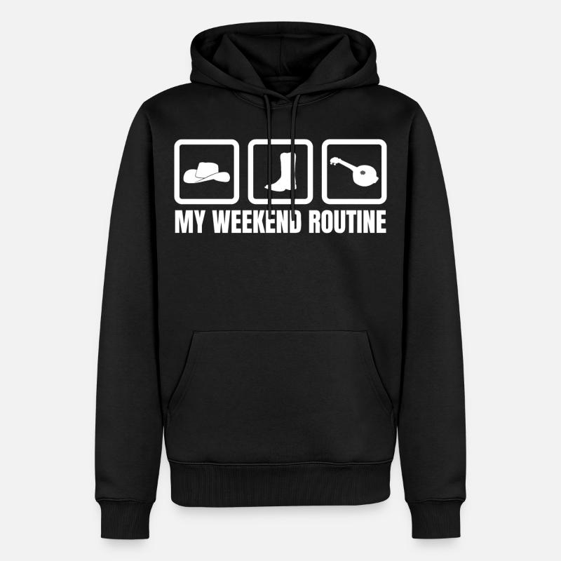 Banjo Wochenendroutine - Männer Premium Bio Hoodie - Schwarz