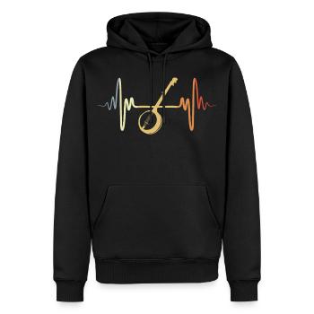 Banjo rétro - Sweat à capuche Premium bio Homme - noir - Devant - Nico (187cm)