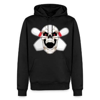 Quille de bowling en forme de crâne - Sweat à capuche Premium bio Homme - noir - Devant - Nico (187cm)